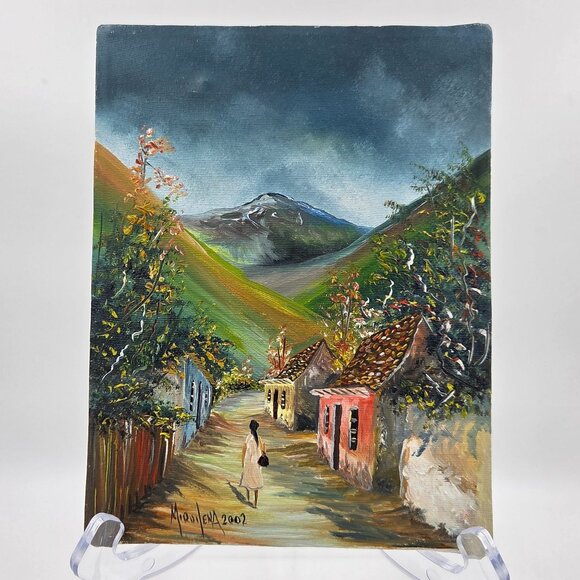 South American Painting Arist Signed Miquilena Original Set of 2 - Picture 2 of 8